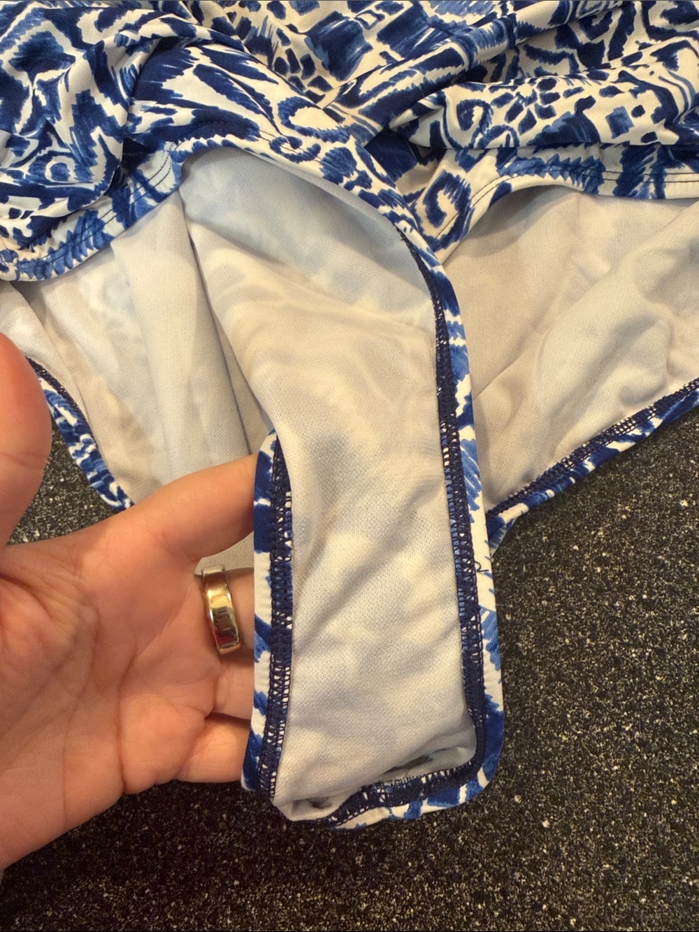 Women’s Ralph Lauren Blue and White One-Piece Swimsuit - size 16 - Picture 5 of 7